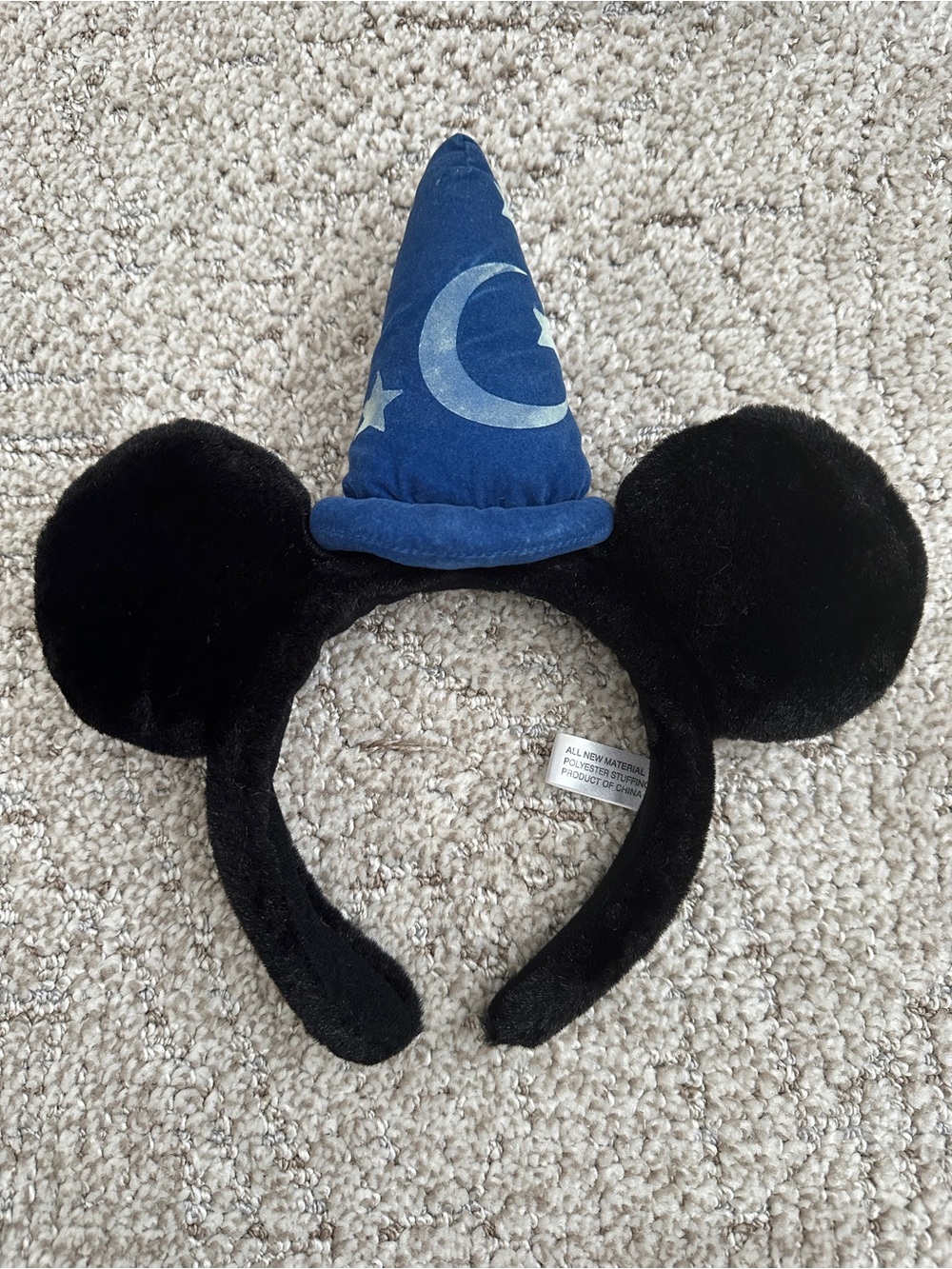 Disney Ears - Kids Black Ear Headband with Blue Wizard Hat
